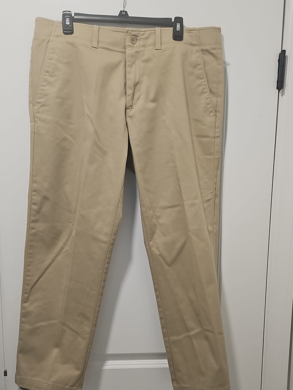 Haggar Tan Flat-Front Chino Pants